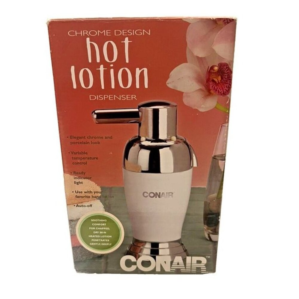 New CONAIR Chrome‎ Design Hot Lotion Dispenser Hand Body Moisturizing Spa HLD31